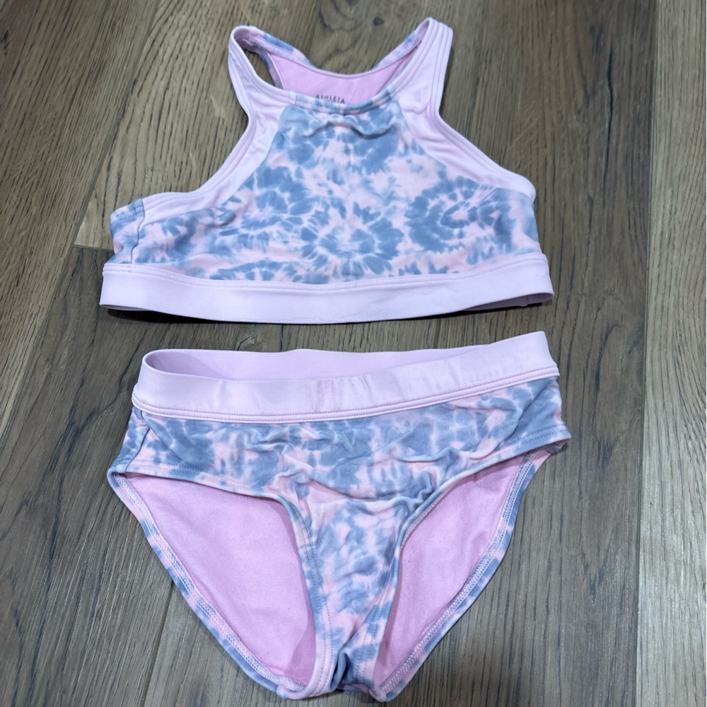 Athleta Kids Tie-Dye swimsuit Set - Pink and Blue